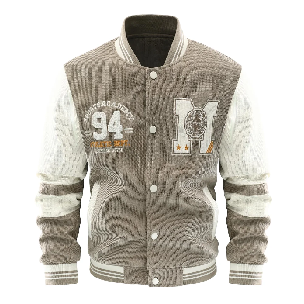 Custom Men Lettermen Basketball Jacket Print Embroidered Varsity Jacket Winter Cotton Casual Jacket For Men High Quality