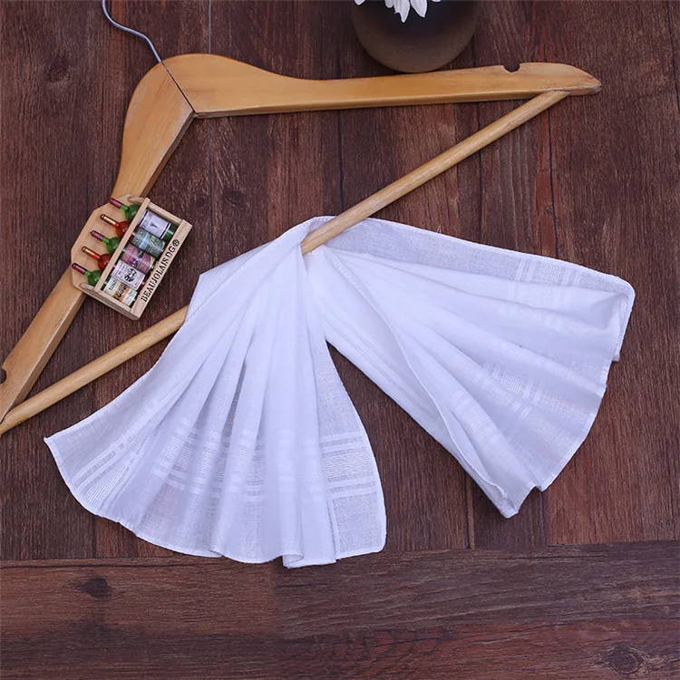 
Wholesale High Quality Cotton Pocket Square Mens Printed White Handkerchief 