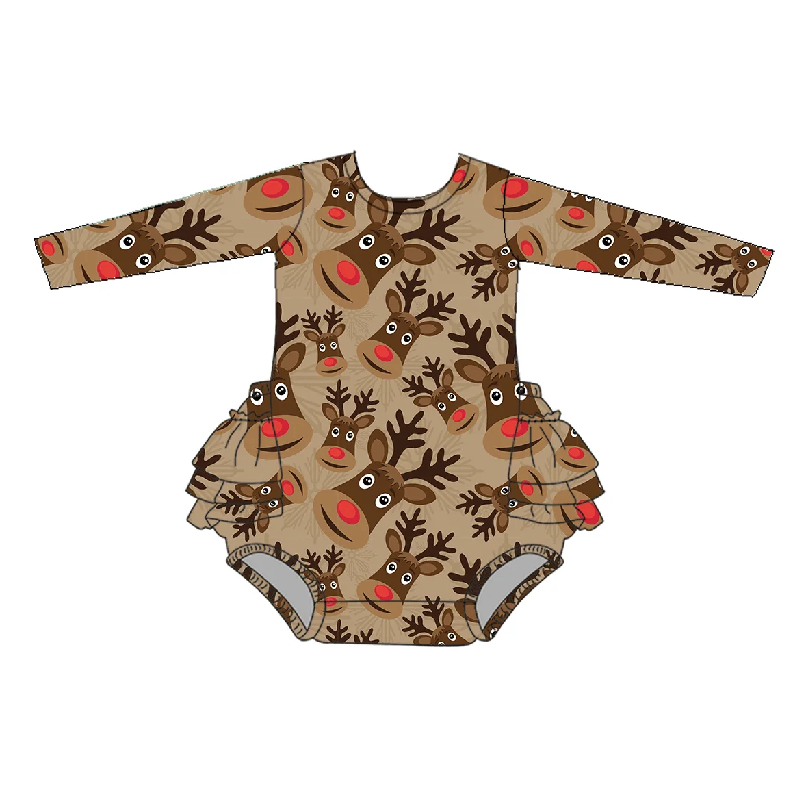Hot Sale Baby Bubble Romper Princess Causal Fabric Baby Bodysuit Printing Long Sleeve Baby Girl Bamboo Romper
