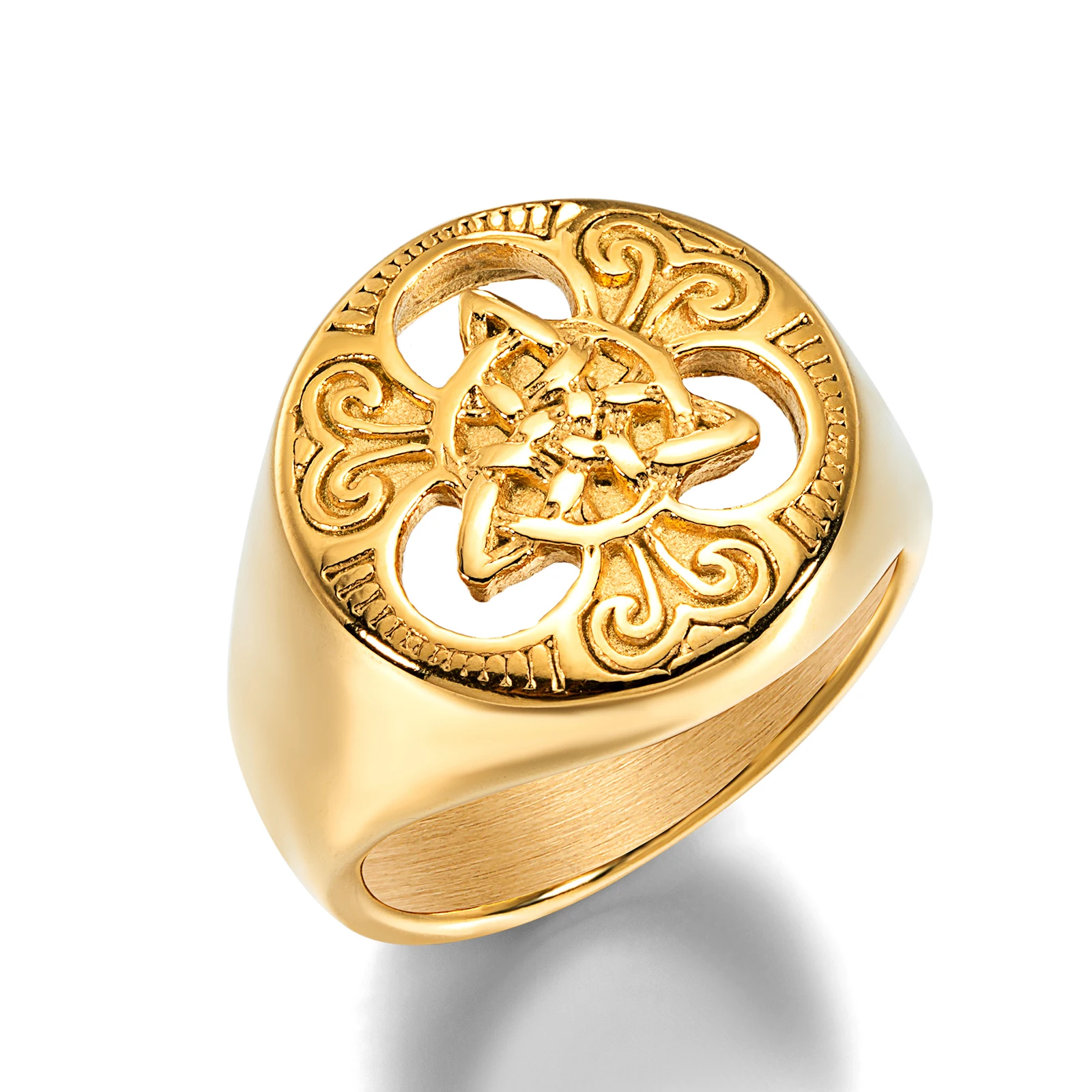 Gloss Charm Viking Rings Hollow Knot Ring Jewelry Silver & Gold Stainless Steel Finger Rings Pirate Celtic Knot