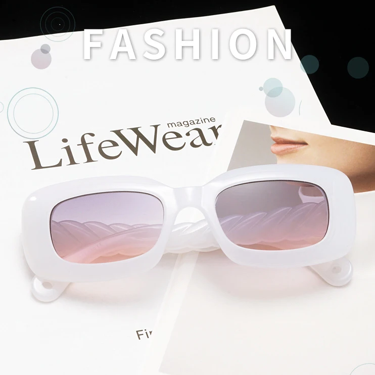 2024 Color Small Frame Square Sunglasses Women Luxury Brand Trend Jelly Blue Orange Sun Glasses Travel Shades UV400 Oculos