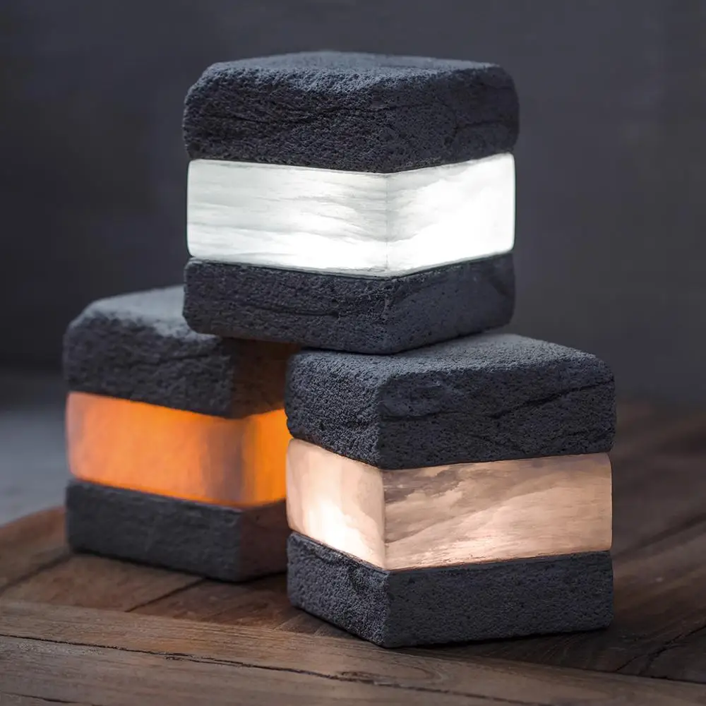 
7 color changing Natural crystal rock Himalayan salt touch control USB charge LED night light 