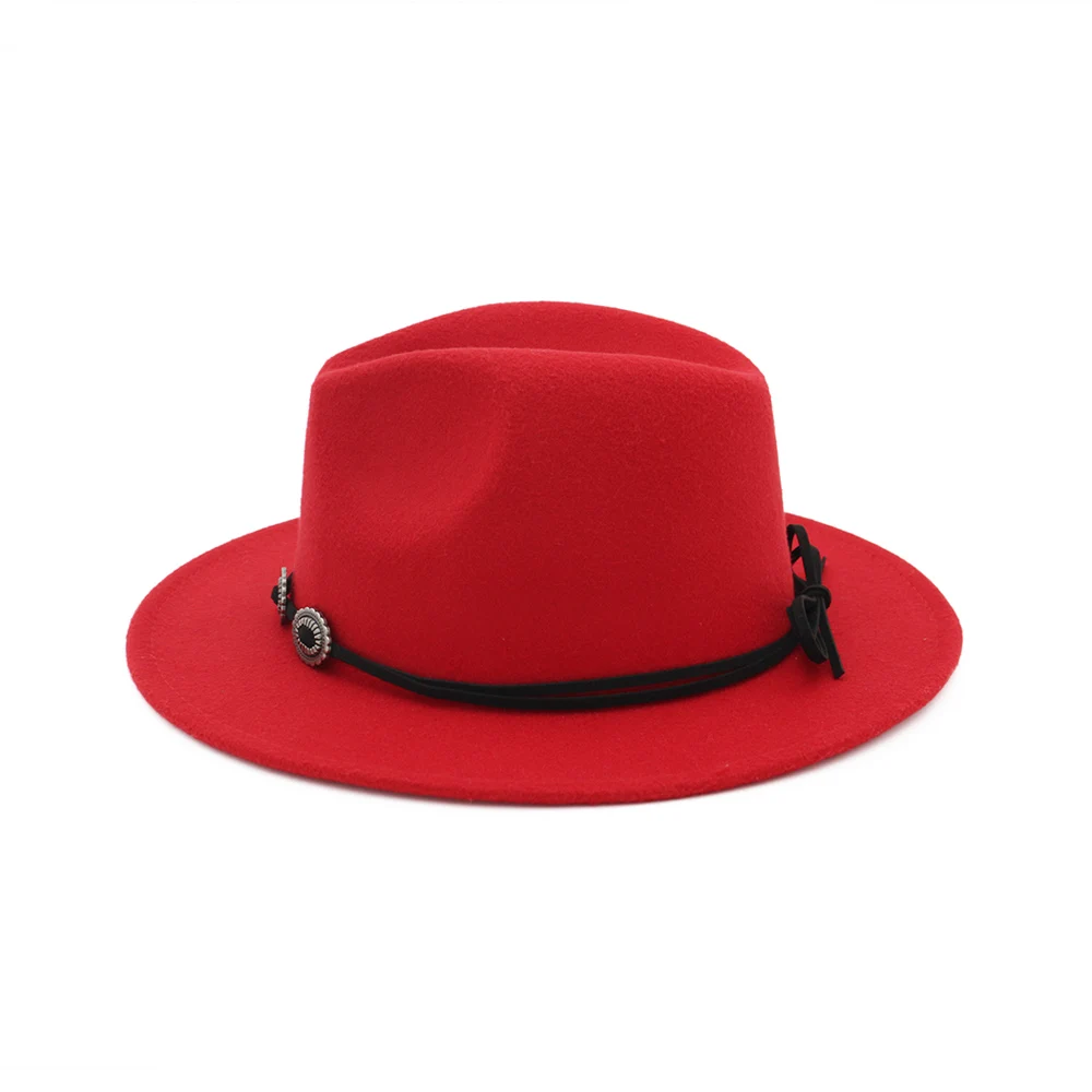 Manufacturer Custom Wool White Fedora Hats Big Wide Brim Men kids Women Leopard Fedora Felt Hat Green Boxes Pink Ladies Stylish