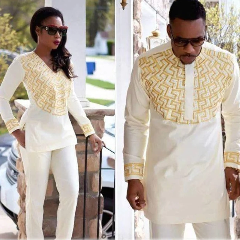 
OEM ODM Couples Matching Clothes Traditional Dashiki Twill 2 Piecesin African Couple Clothing 