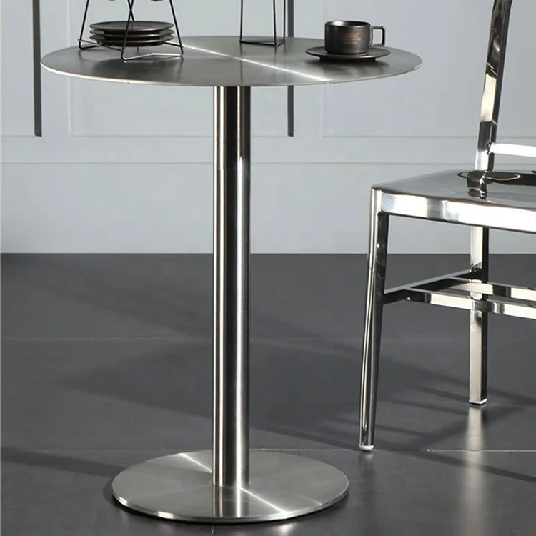 Hot sale style Antique design outdoor furniture table  top Alumium metal leg dining tables  for hotel restaurant use