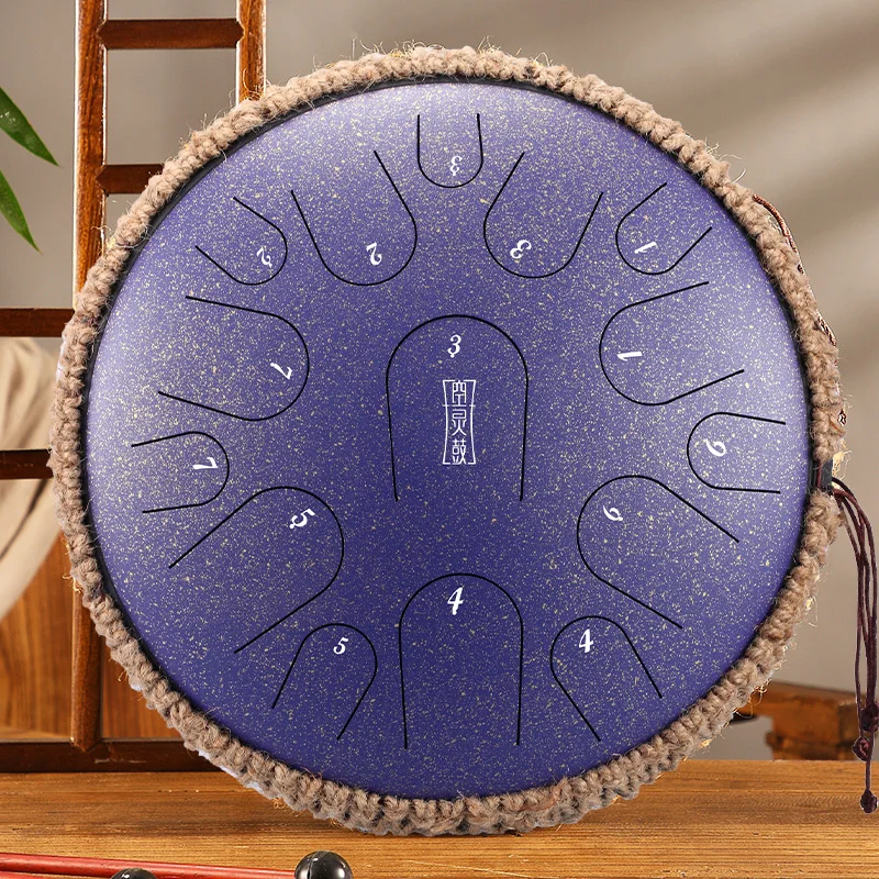 Hluru 14 inches 15 tone Tank Handpan drum toy hunk drum Steel tongue drum for adults