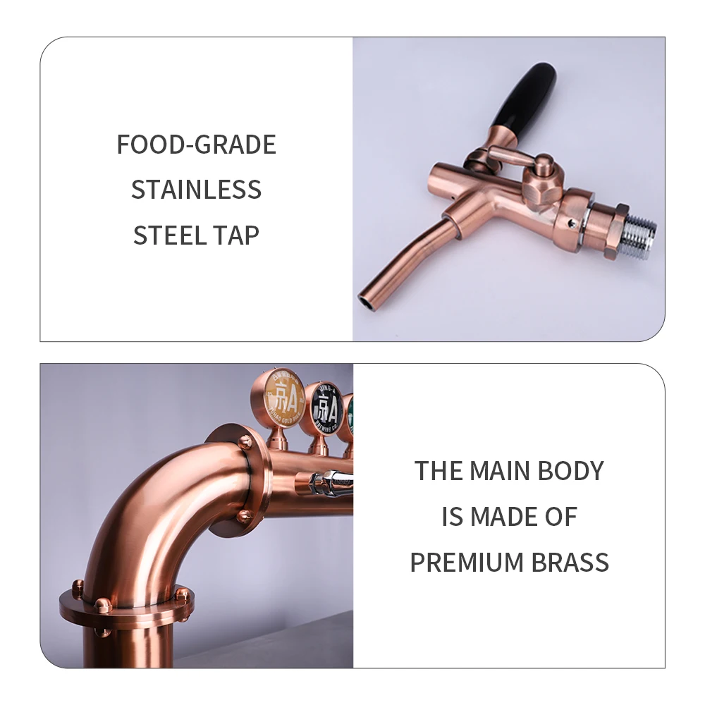 Beer Kegerator Dispenser U Type 4 Tap Beer Tower Column Draft Keg Beer Font