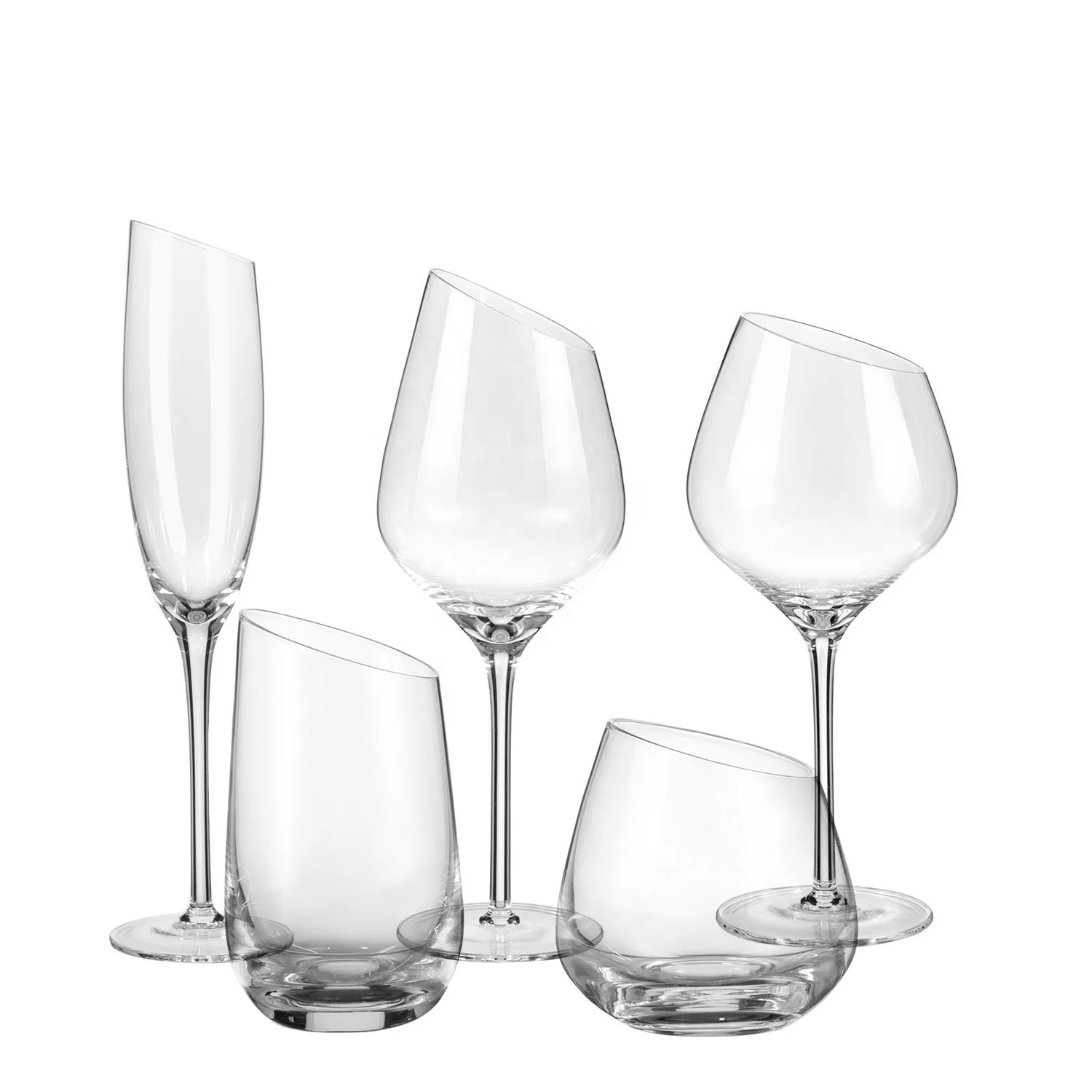 Samyo Hand Made Oblique Beer Glass / Wine Glass / Transparent Glass