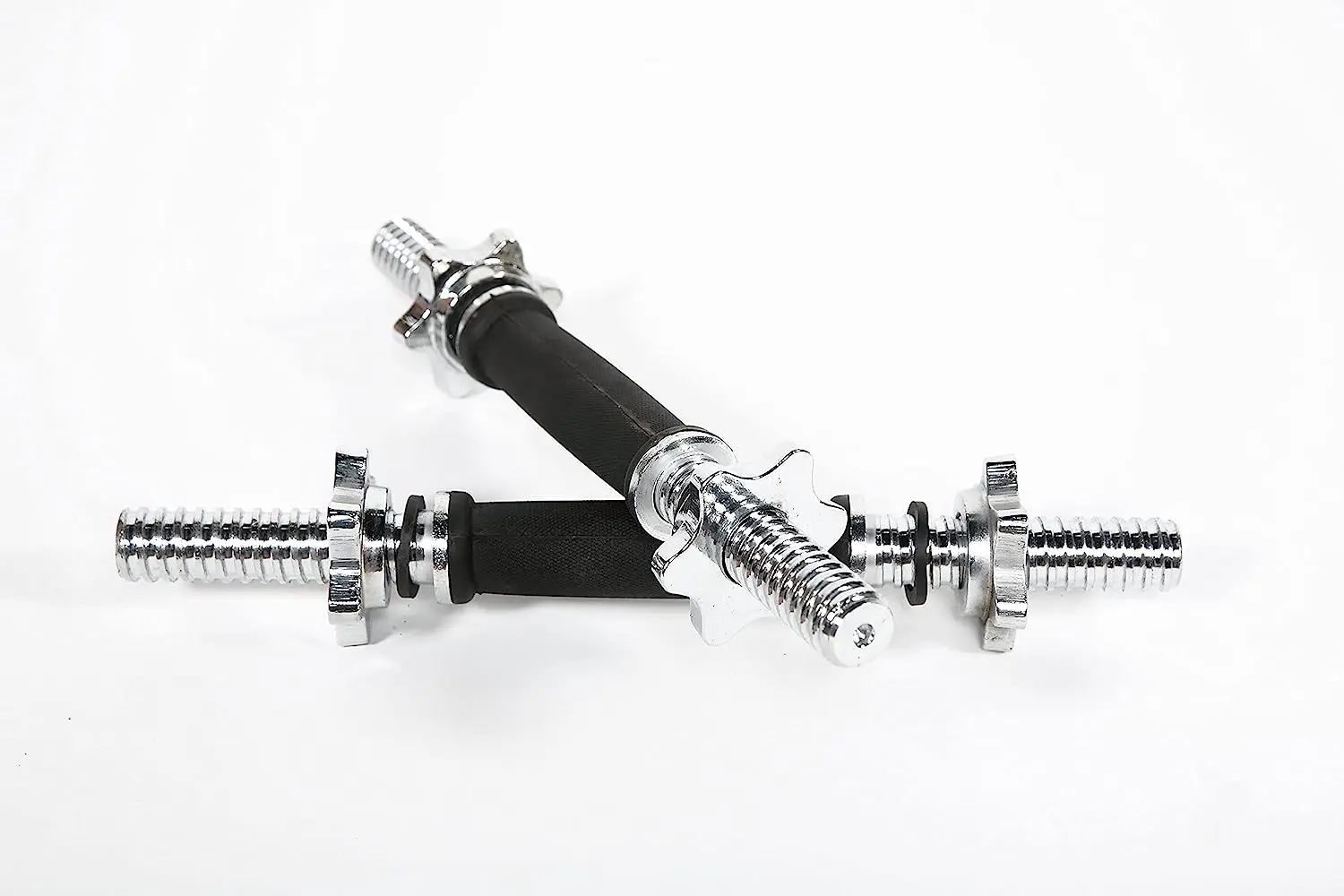 Threaded Dumbbell Black Durable Rubber Handles/Adjustable