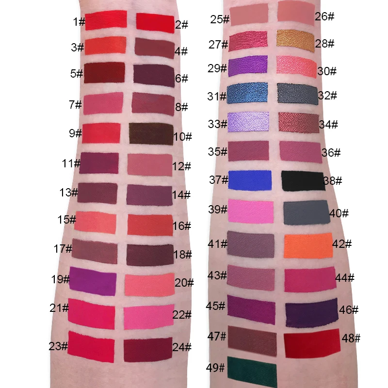 wholesale liquid lipstick manufacturer create your own line of private label cosmetics lipstick 49 colors