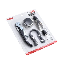 New Vertical Lever Corkscrew Bottle Openers Foil Cutter Wine Tool Set Cork Drill Lifter Kit Wine Opener Bar Lever Corkscrew