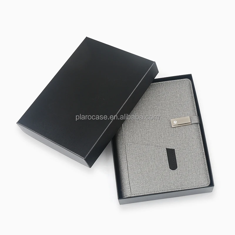 A5 Leather Magnetic Notepad with Power Bank USB