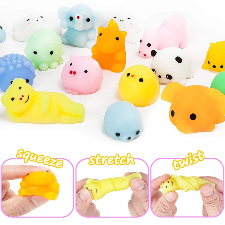 China Factory Autism Sensory Phosphorous Squeeze Toys Soft Animal Squishy Mochi With Gift Package
