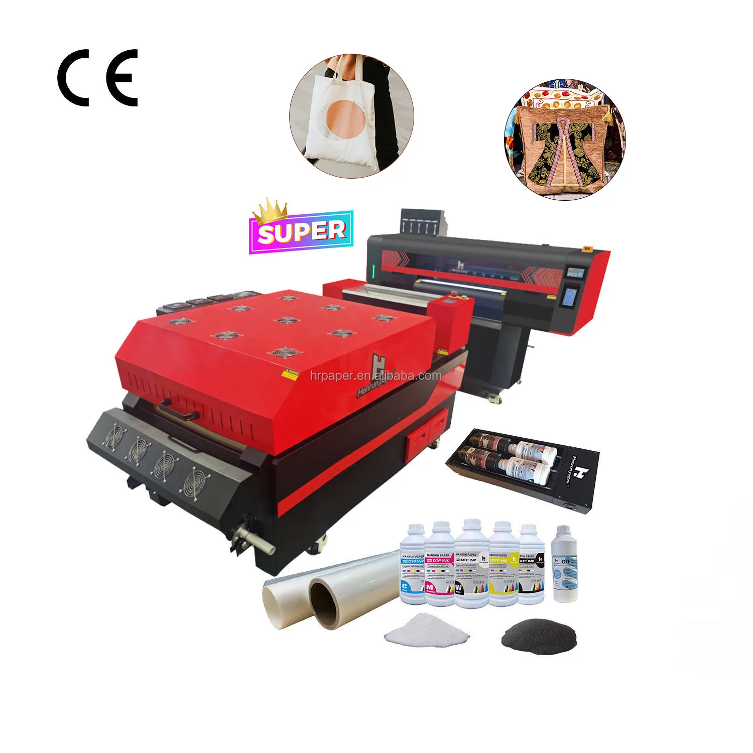 2024 best 24 inches 4 head textile dtf printing printer machine and shaker for t shirt printing