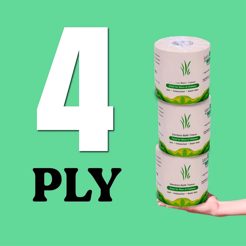 Fsc certified biodegradable premium home bathroom soft toilet paper bulk bamboo 2/3 /4 ply toilet roll wrapped toilet paper