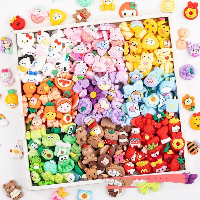 Flat back Resin Candy color Charm Sweet carton Cabochon Charms For DIY Accessories Decoration wholesale
