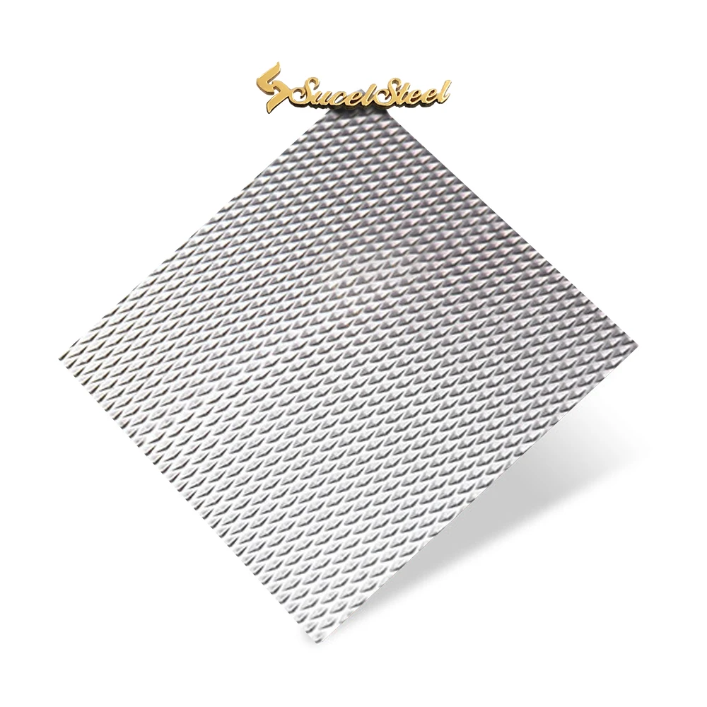 SUCEL 5Wl 6Wl Pattern Embossed Stamped Metal Stainless Steel Laser Cut Wall Sheets Plate In Stainless Steel