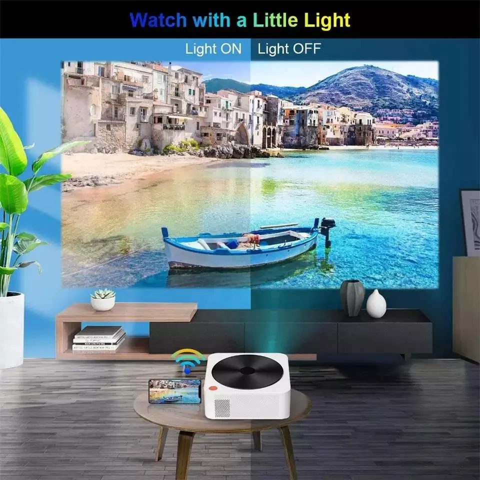 Wholesale BK8 Android 4K Projector Portable Mini Multimedia Digital Projector Dual band wifi with Android build in Speakers