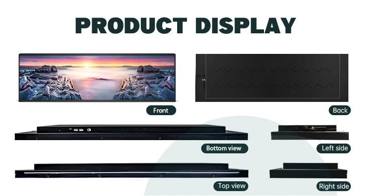 Shelf lcd screen display panels indoor digital advertising screens lcd stretch bar display