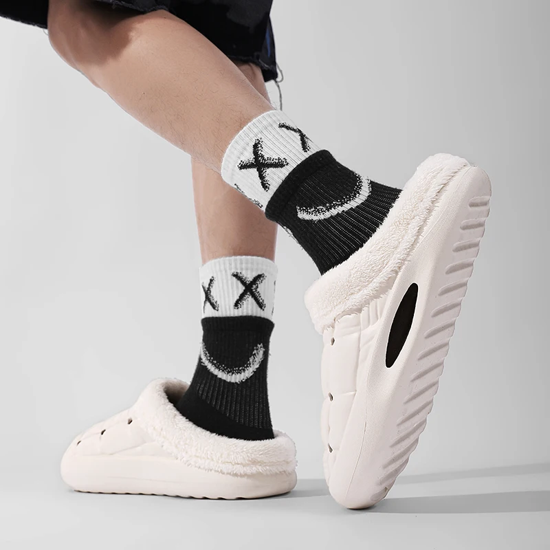 2023 New Cotton Slippers Indoor and Outdoor Lazy Shoes Fashion Versatile Couples Thickened Cotton Slippers