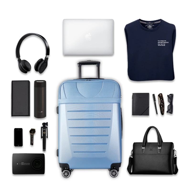 
Trolley suitcase luggage bag front pocket travelling bags cabin 3 pcs luggage set 