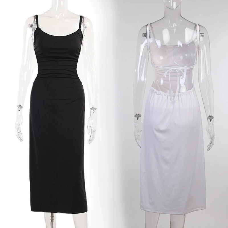 Summer Backless Sleeveless Maxi Cutout Slip Dress Custom Women Casual Dresses