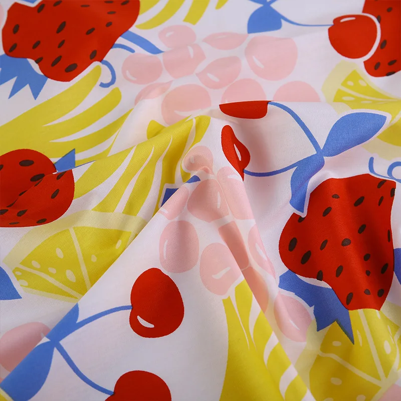 wholesale 100% cotton for baby floral cartoon banana cherry orange printed cotton fabric