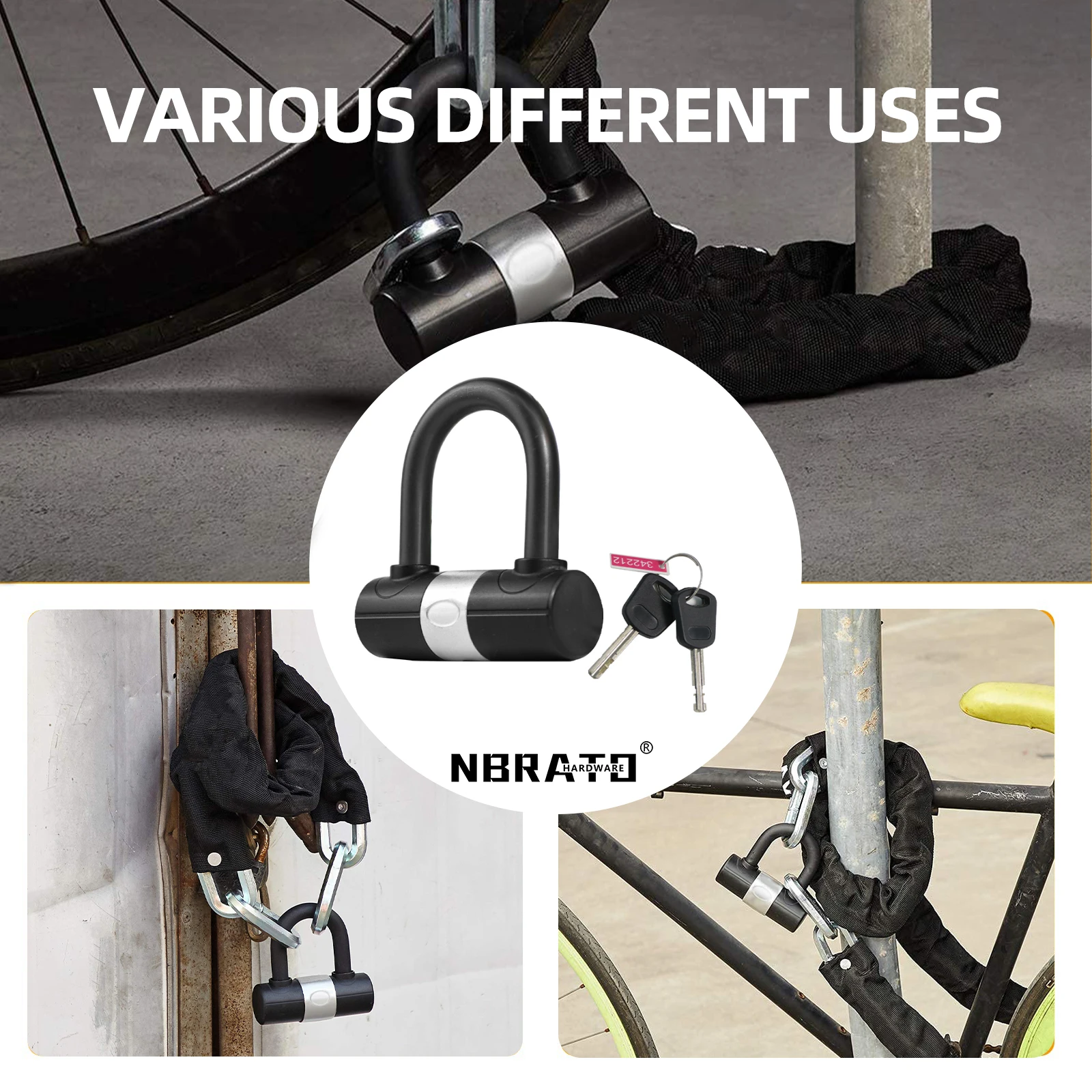 door gate padlock MINI u-lockhot sale 2 key small kid mini U type bike lock