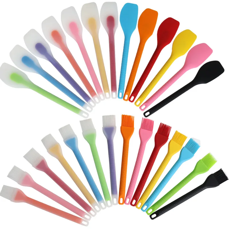 Wholesale kitchen silicone cake scraper blades baking pastry tool brush barbecue food cake patula