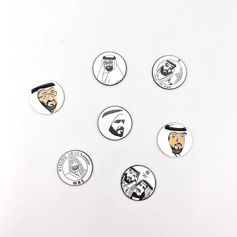 Customized UAE Bahrain Oman Qatar Pakistan Saudi Arabia Vision 2030 MBS Magnet Sticker Logo Badge Pin Keychain Keyring Keycoever