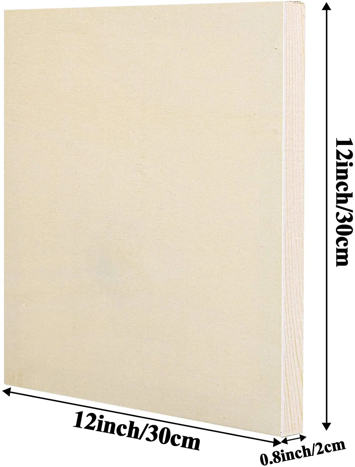 Tailai Wood Panels 12 x 12 Inch Unfinished Wood Canvas Wooden Cradled Panel Boards For Painting Pouring Arts Use With Oils