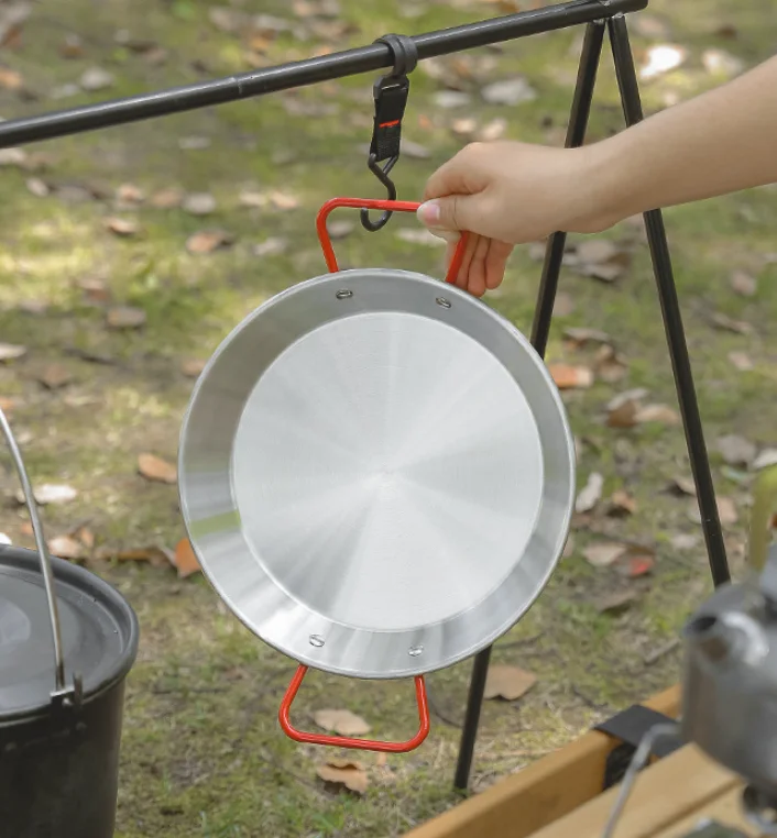 Outdoor stainless steel seafood crayfish skillet salad pans Non Stick paella pan