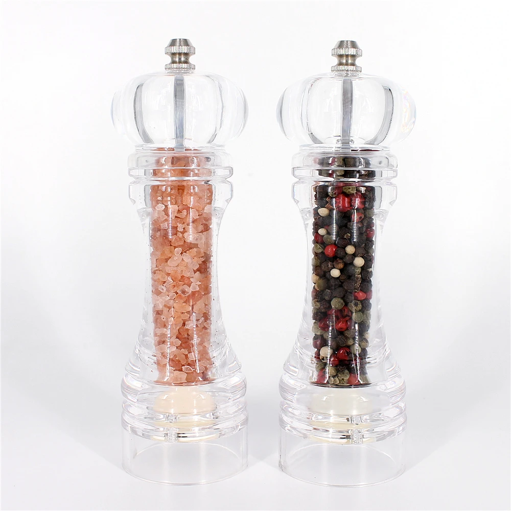 acrylic manual salt and pepper grinder 4-7 inches