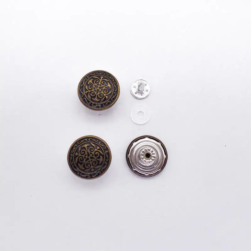 Factory Price Custom Logo Metal Jeans Buttons With Rivets Brass Denim Buttons For Jeans