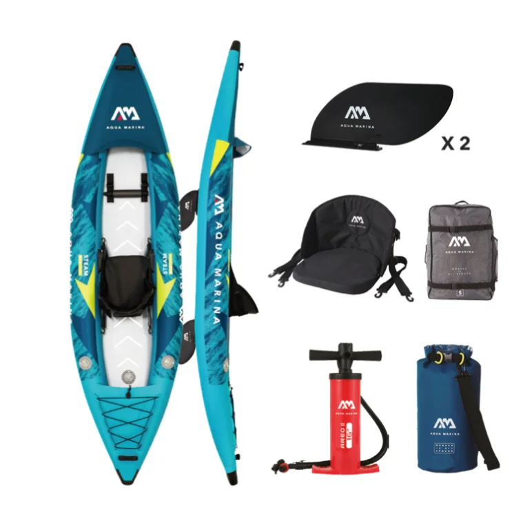 Factory Price Sit Top Seat 1 Person Inflatable Boat Paddle Canoe Carbon Fiber Pedal Drive Aqua marina Single Kayak For Sale