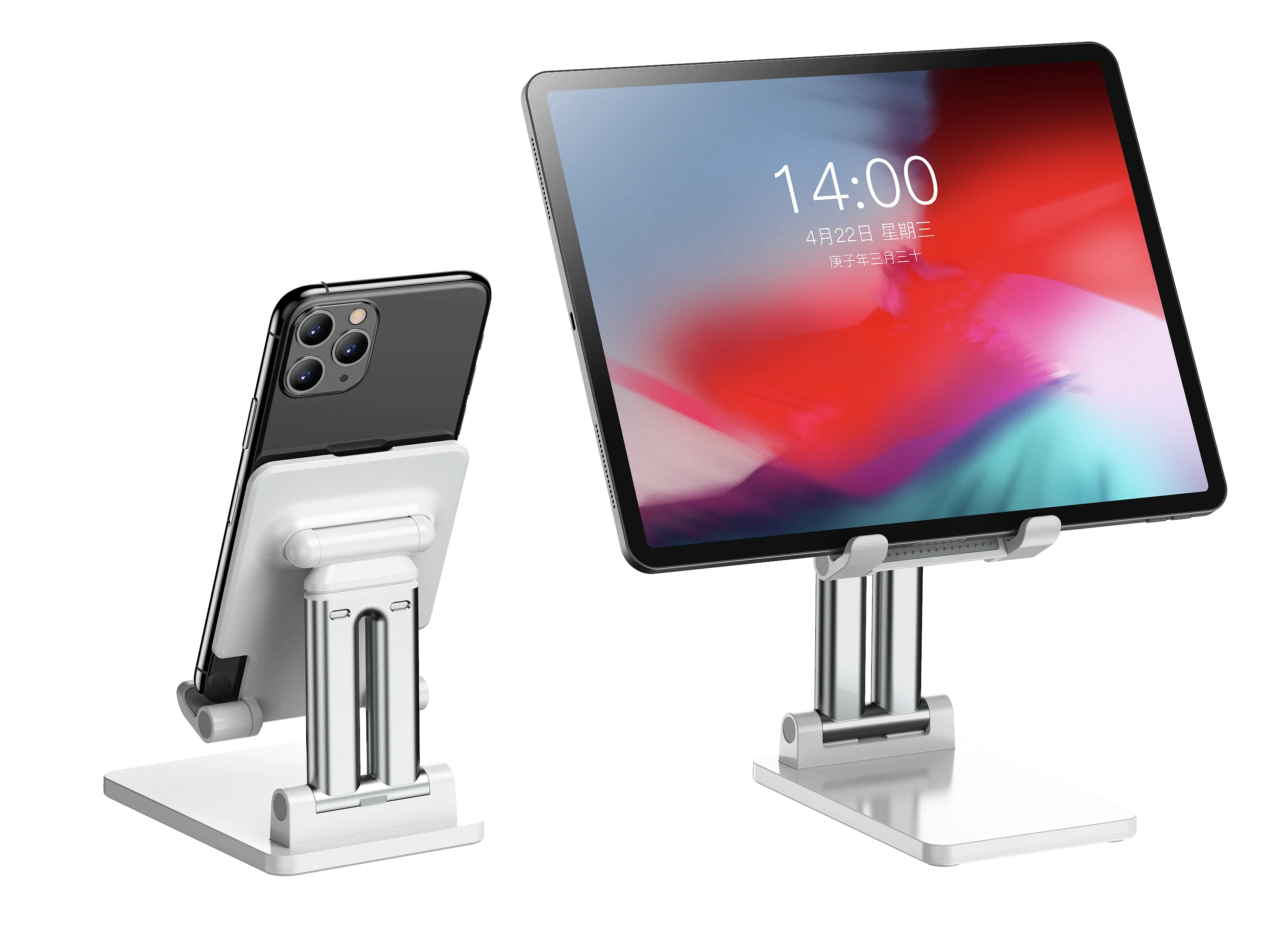 Leyi desktop calcium carbonate folding portable light adjustable height flexible desk outdoor phone stand holder for iphones pad