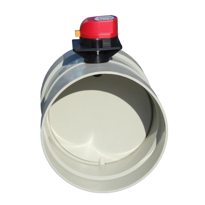 PVC/PP material HVAC circular air duct butterfly baffle regulating valve for 1NM electric air duct exhaust baffle