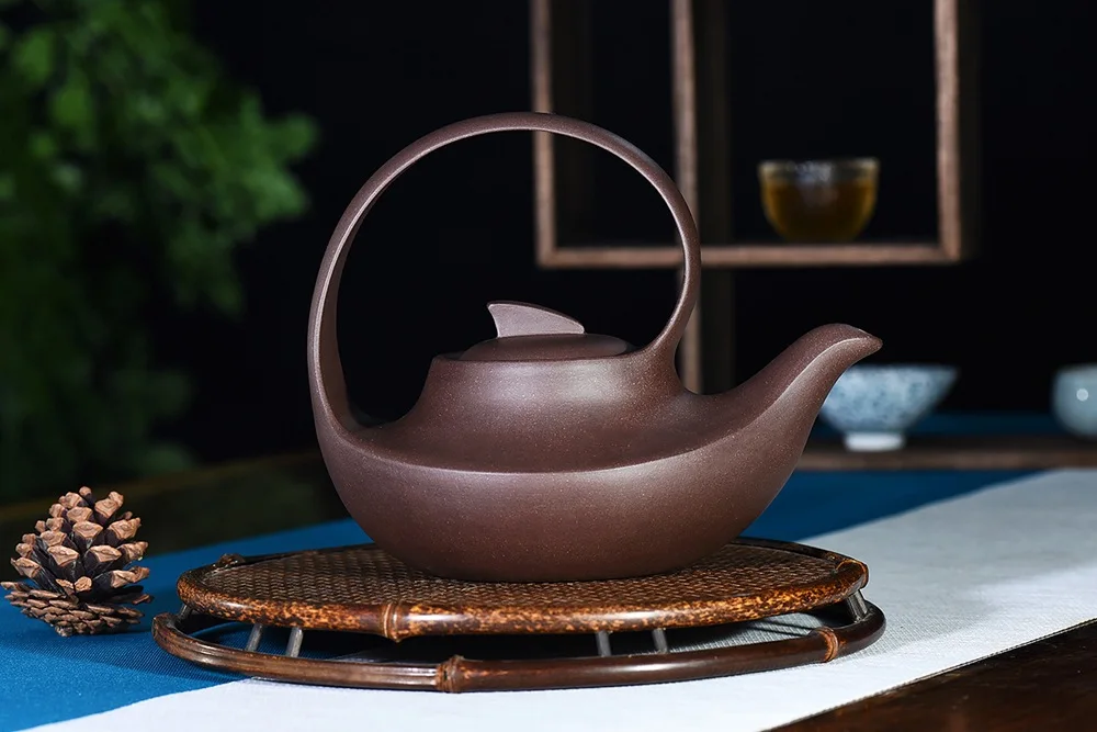 460ml  Yixing purple clay tea set Qu-teapot kung fu tea set old purple mud pot purple sand tea pot