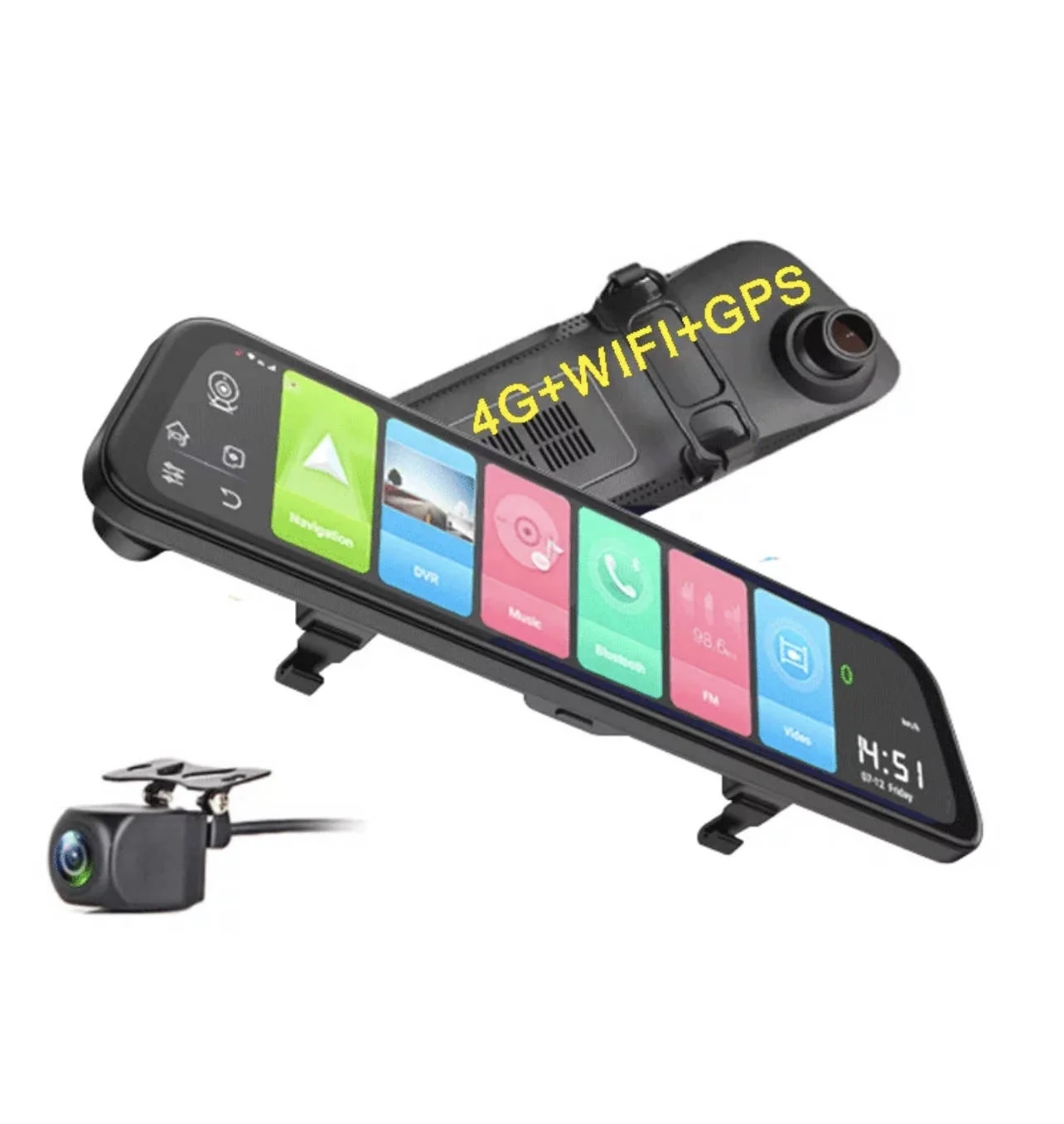 Автомобильный видеорегистратор Relee сенсорный 4G Wi-Fi GPS-навигация приборная панель двойной объектив Android 10 1080P зеркало заднего вида