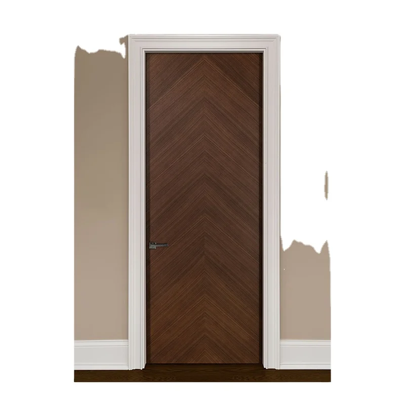 Solid Wooden entry exterior and interior door light luxury classical for office building villa