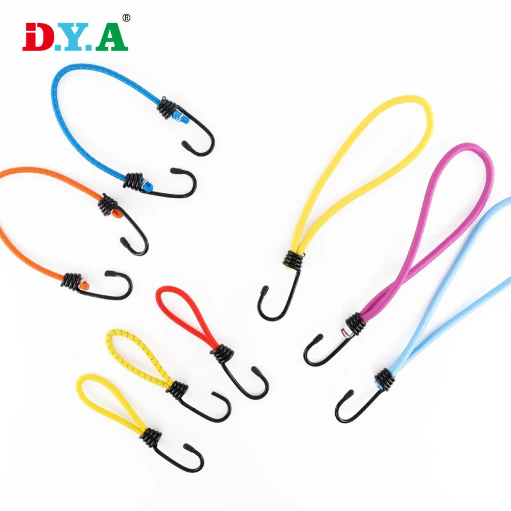 High stregth rubber bungee cord elastic loop rope with metal hooks for tent trampoline