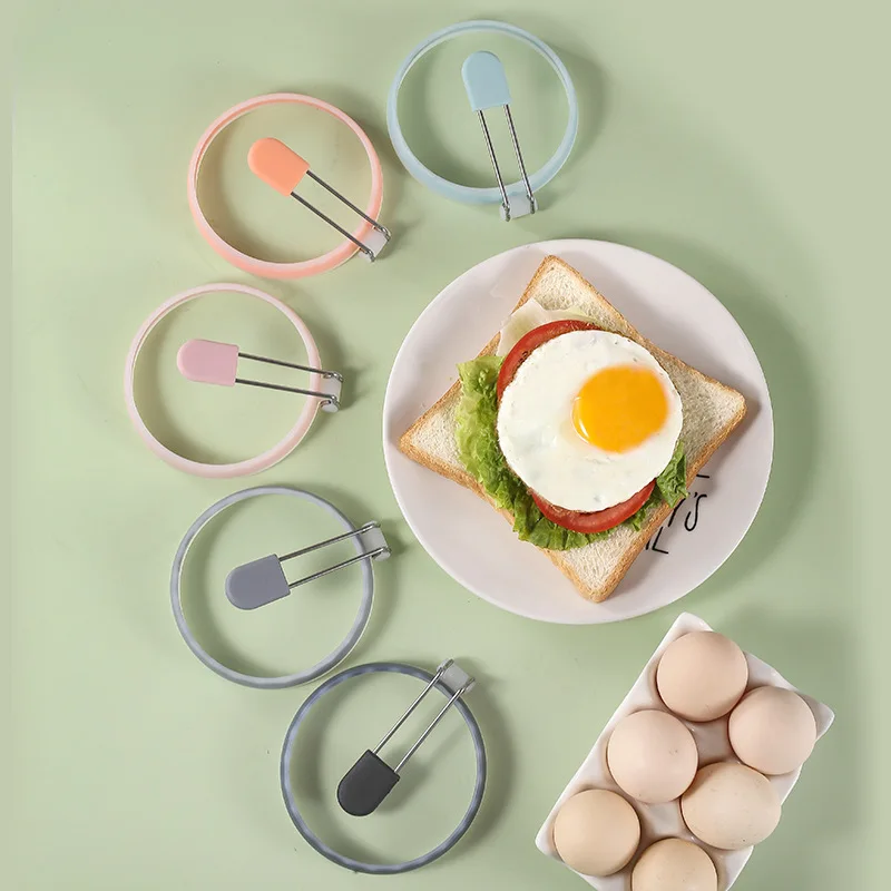 Hot Sale Nonstick Round Egg Cooker Rings Maker Mold With Silicone Handle For Breakfast Mini Pancakes Sandwich Burger