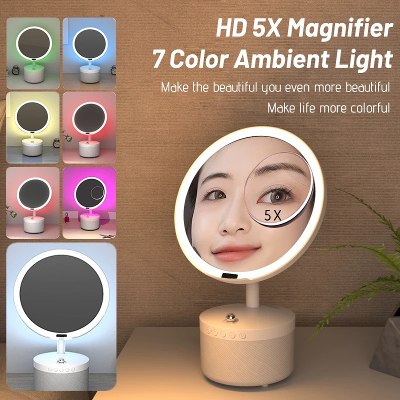 New Design Premium Smart LED Makeup with Bluetooth Speaker and Wireless Charging Features
