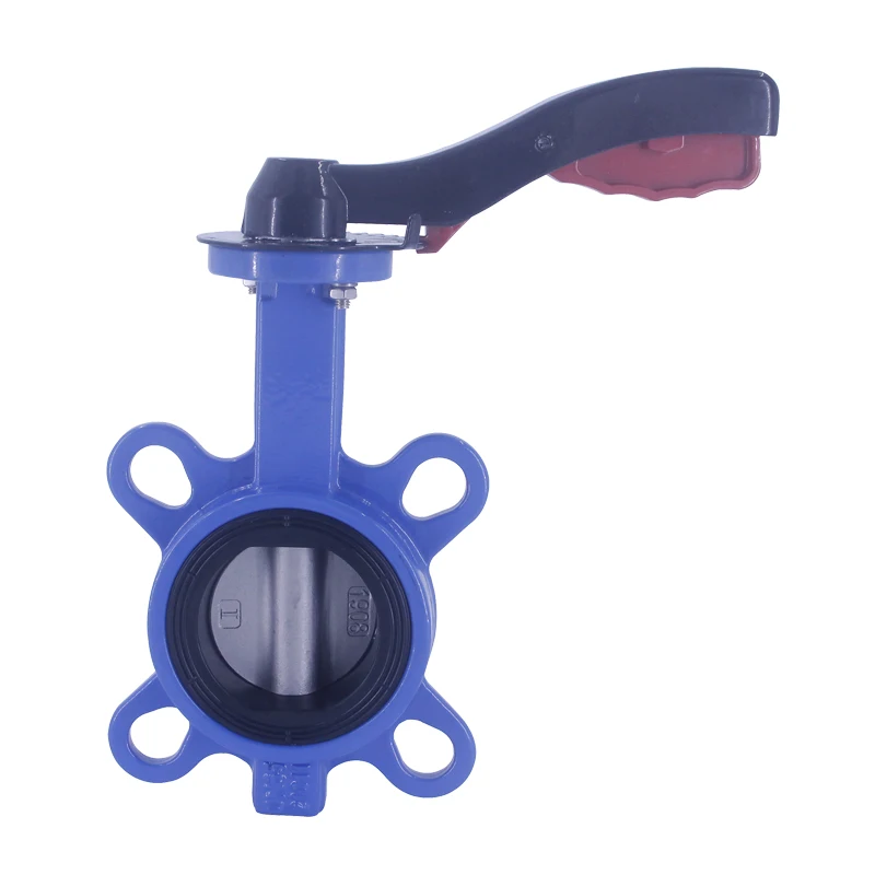 DN50 PN10/16/25 Ductile Iron Cast Iron Body Lugged handle manual Wafer End Type Butterfly Valve