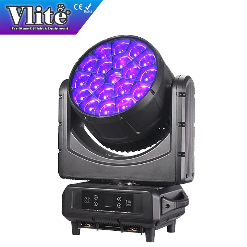 Vlite Outdoor Waterproof DMX Lyre Beam Wash Zoom Big Eye IP65 19x40 RGBW LED Moving Head