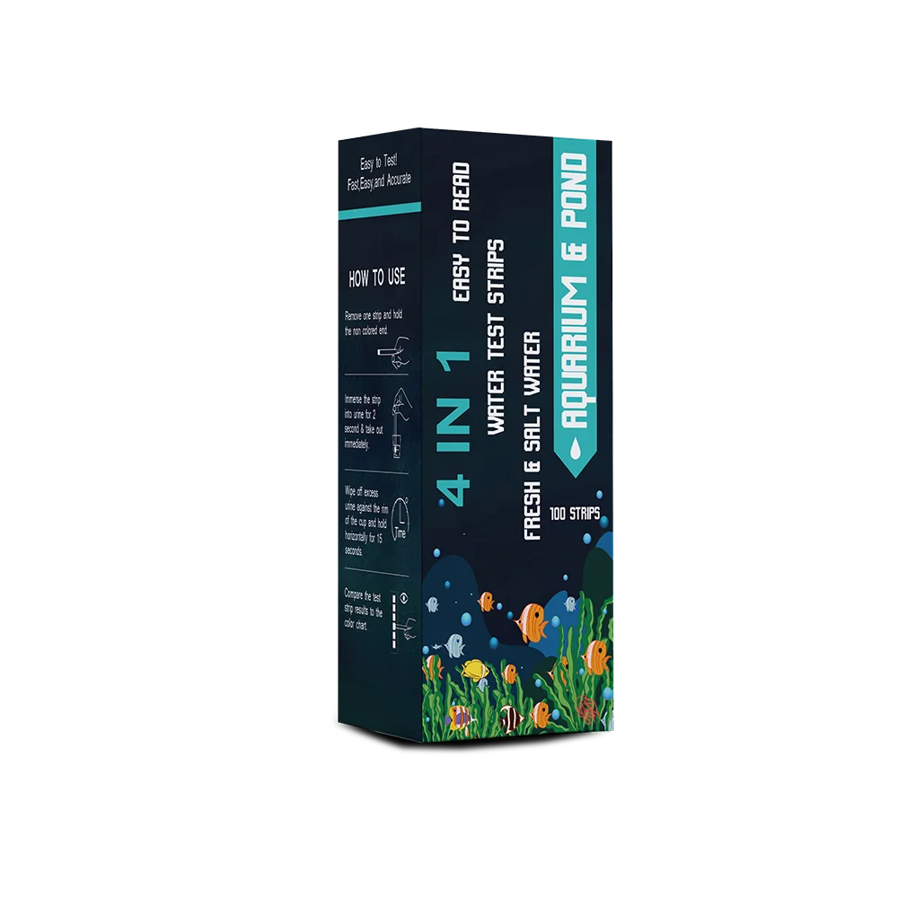 Wholesale Manufacturer 4  in 1 water quality  tester strips for aquarium fish tank