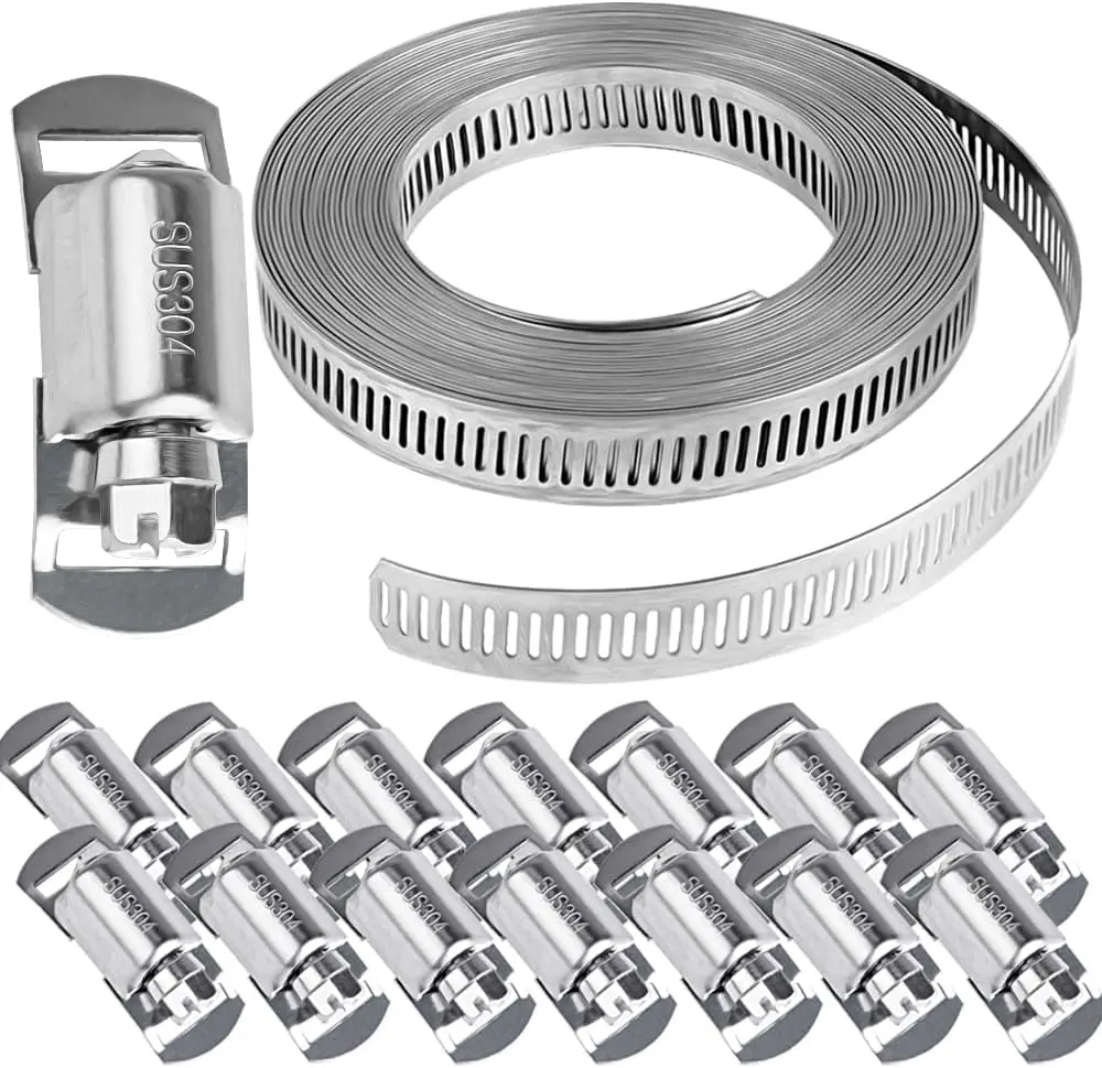 China manufacturer 304 430 stainless steel hose reel Hose Clamp stainless steel band for plumbing