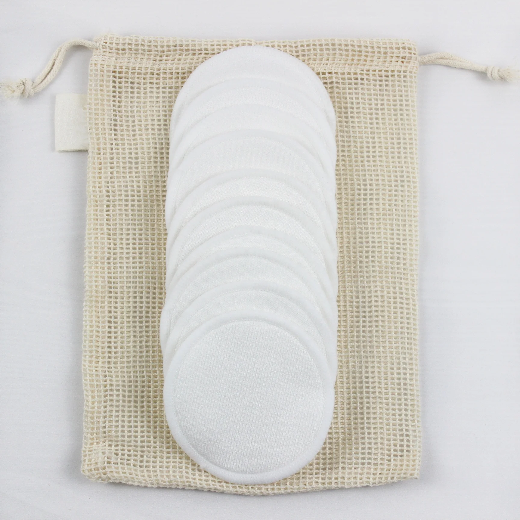 Zero Waste 10 Packs Natural Bamboo Cotton Rounds Eco 100% Cotton Make Up Remover Pads Sets