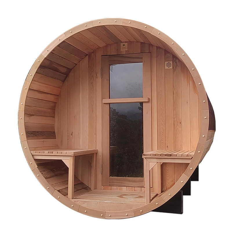 Portable White pine/Hemlock/Cedar Wood Home Barrel Sauna Bath Dry And Wet Steam Room Far Infrared Outdoor Sauna