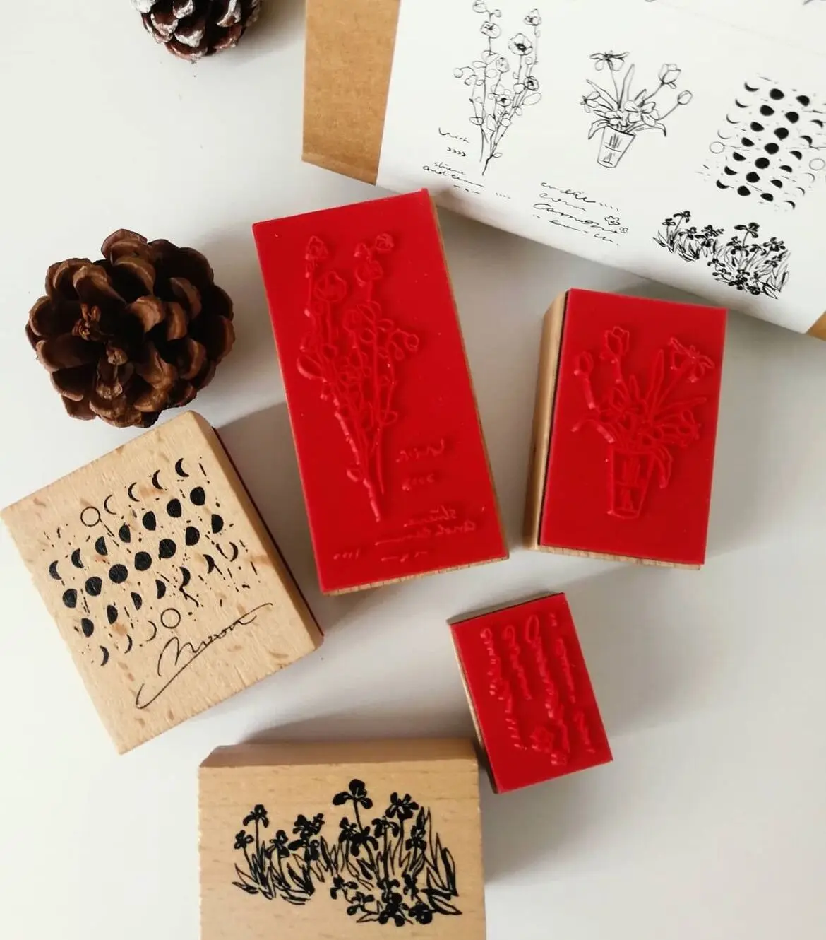 New Arts Decorate christmas  Woody  Rubber Stamp Wooden Stamp Toy Custom Logo  branding Stamp
